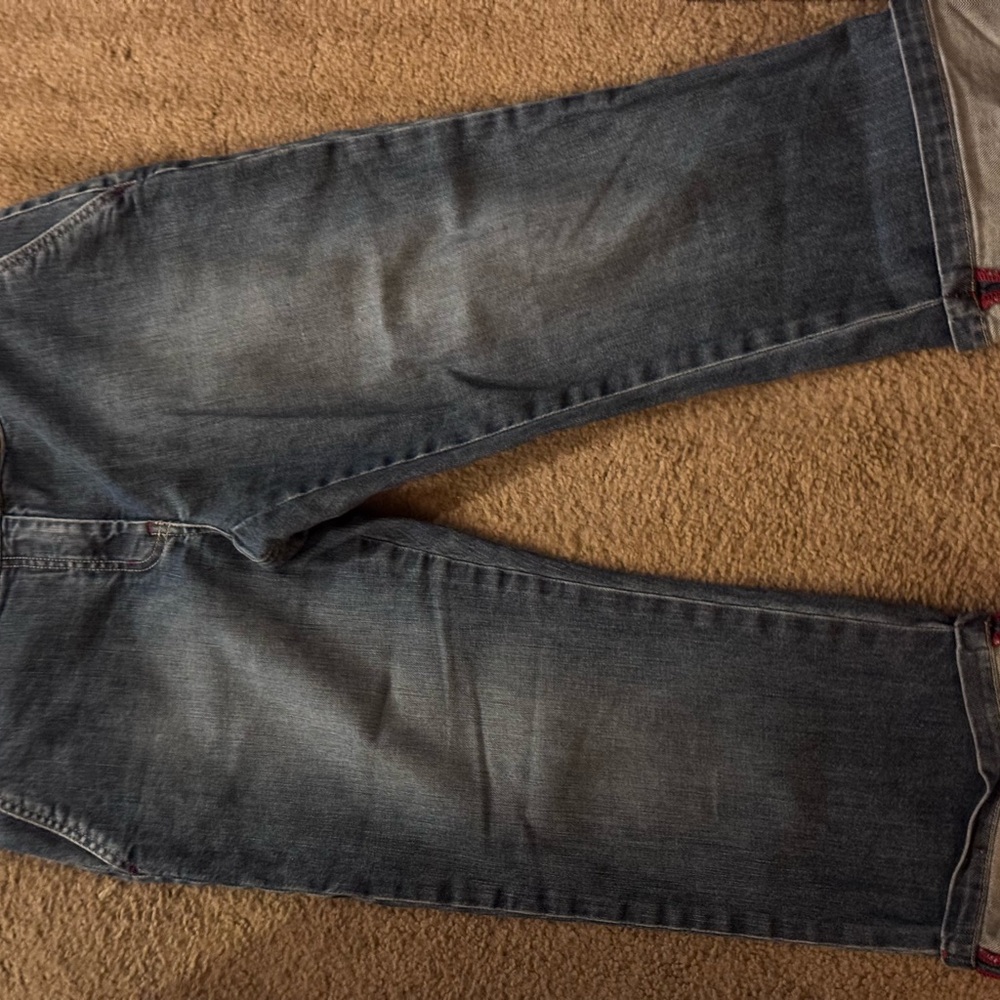 The Limited Dark Blue Straight-Leg Jeans with Cuffed Hem - Picture 2 of 3